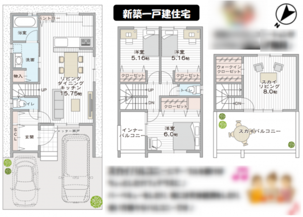 京都市伏見区向島二ノ丸町、新築一戸建ての間取り画像です