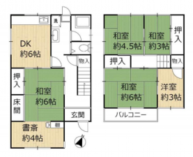 京都市伏見区向島津田町、中古一戸建ての間取り画像です