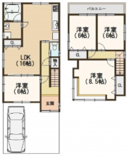 京都市伏見区久我東町、中古一戸建ての間取り画像です