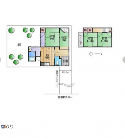 京都市伏見区深草鳥居崎町、中古一戸建ての間取り画像です