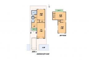 京都市伏見区深草大亀谷大谷町、中古一戸建ての間取り画像です