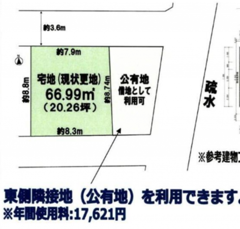 京都市伏見区深草十九軒町、土地の間取り画像です