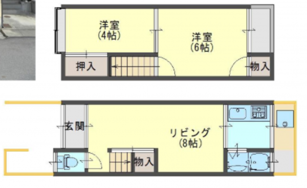 京都市伏見区羽束師鴨川町、中古一戸建ての間取り画像です