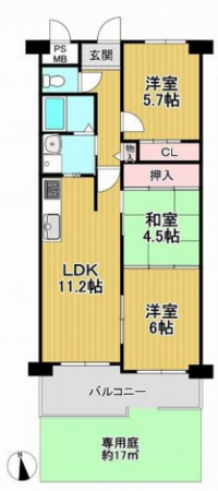 京都市伏見区深草北蓮池町、マンションの間取り画像です