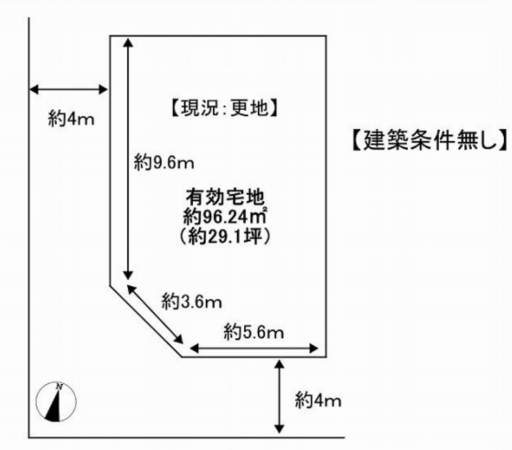 京都市伏見区竹田桶ノ井町、土地の間取り画像です