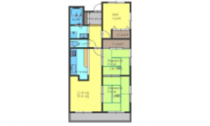 京都市伏見区淀本町、マンションの間取り画像です