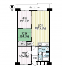 京都市伏見区横大路下三栖山殿、マンションの間取り画像です