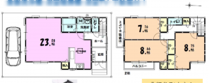 京都市伏見区久我石原町、新築一戸建ての間取り画像です