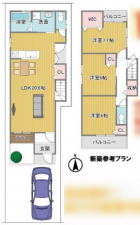 京都市南区八条内田町、土地の間取り画像です