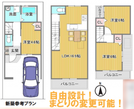京都市南区八条内田町、土地の間取り画像です