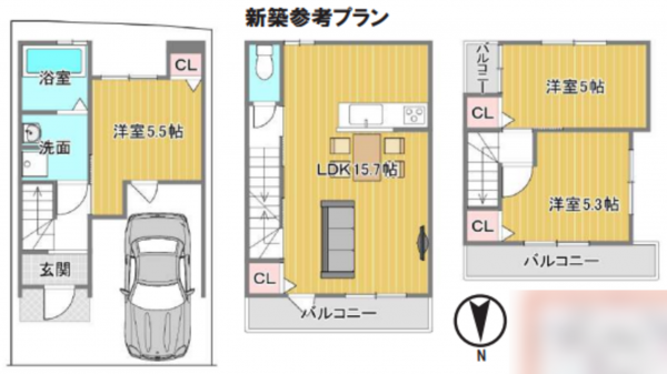 京都市南区八条内田町、土地の間取り画像です