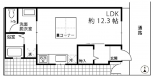 京都市南区西九条針小路町、中古一戸建ての間取り画像です