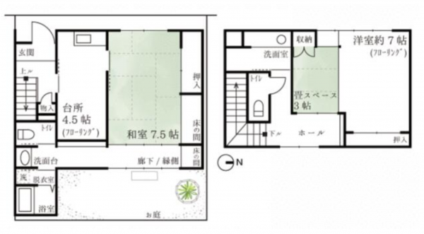 京都市南区東九条中御霊町、中古一戸建ての間取り画像です