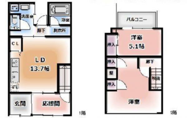 京都市南区西九条南田町、中古一戸建ての間取り画像です