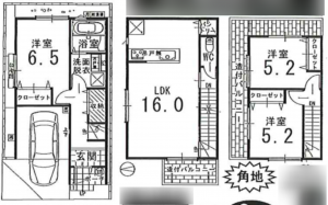 京都市南区西九条西柳ノ内町、新築一戸建ての間取り画像です