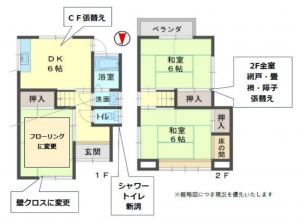 京都市南区久世築山町、中古一戸建ての間取り画像です