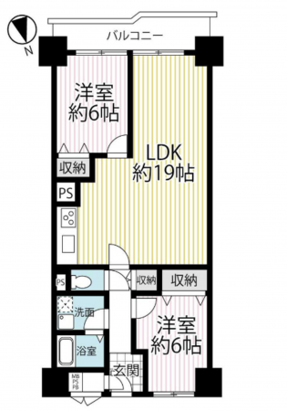 京都市南区吉祥院石原長田町、マンションの間取り画像です