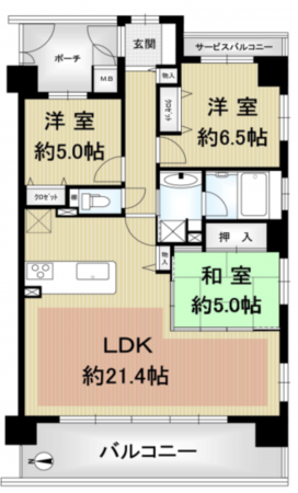 京都市南区吉祥院大河原町、マンションの間取り画像です