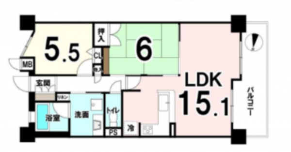 京都市南区唐橋川久保町、マンションの間取り画像です