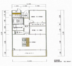 京都市南区吉祥院御池町、マンションの間取り画像です