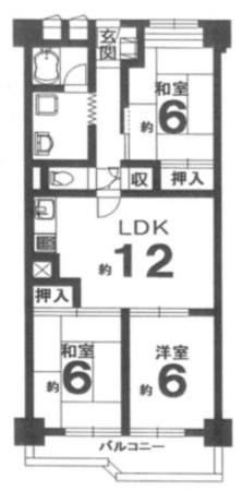 京都市南区吉祥院石原長田町、マンションの間取り画像です