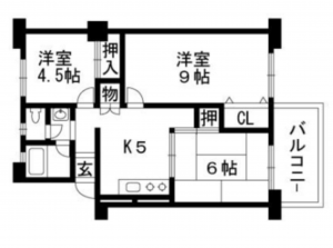 京都市南区吉祥院石原南町、マンションの間取り画像です