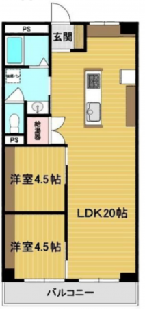 京都市南区久世高田町、マンションの間取り画像です