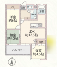 京都市南区久世中久世町、マンションの間取り画像です