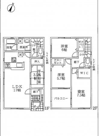 京都市伏見区桃山南大島町、新築一戸建ての間取り画像です