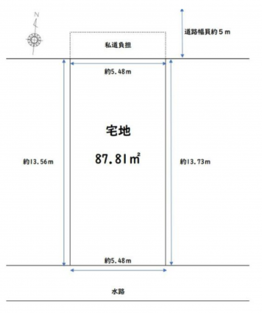 京都市南区久世上久世町、土地の間取り画像です