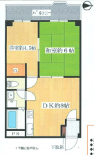 京都市南区吉祥院西ノ庄向田町、マンションの間取り画像です