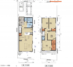 京都市伏見区淀下津町、新築一戸建ての間取り画像です