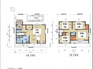 京都市伏見区淀下津町、新築一戸建ての間取り画像です