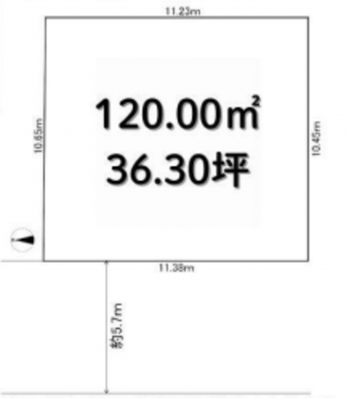 京都市伏見区桃山町泰長老、土地の間取り画像です