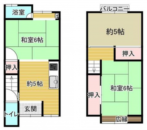 京都市伏見区深草北蓮池町、中古一戸建ての間取り画像です