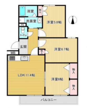 京都市南区西九条島町、マンションの間取り画像です