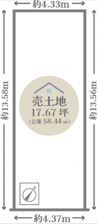 京都市南区唐橋西寺町、土地の間取り画像です