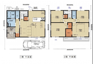 京都市伏見区淀下津町、新築一戸建ての間取り画像です