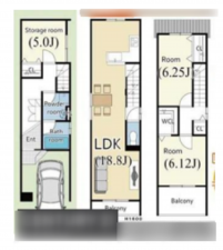 京都市南区吉祥院船戸町、土地の建築プラン例画像です