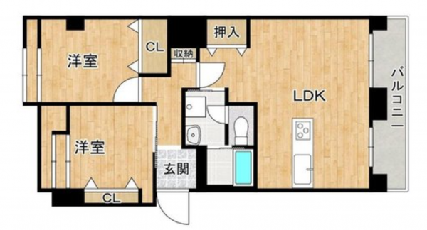 京都市伏見区深草堀田町、マンションの間取り画像です
