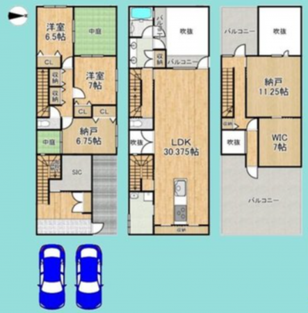 京都市南区唐橋川久保町、中古一戸建ての間取り画像です