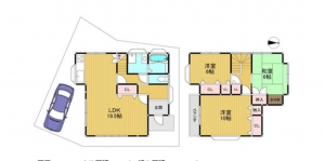 京都市伏見区久我本町、中古一戸建ての間取り画像です