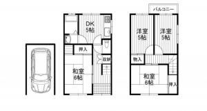 京都市伏見区久我本町、中古一戸建ての間取り画像です