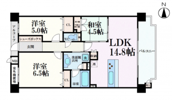 京都市伏見区横大路下三栖東ノ口、マンションの間取り画像です