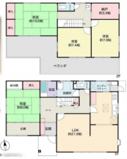 京都市伏見区上中町、中古一戸建ての間取り画像です