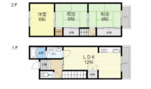 京都市伏見区醍醐外山街道町、中古一戸建ての間取り画像です