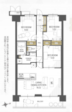 京都市伏見区羽束師菱川町、マンションの間取り画像です