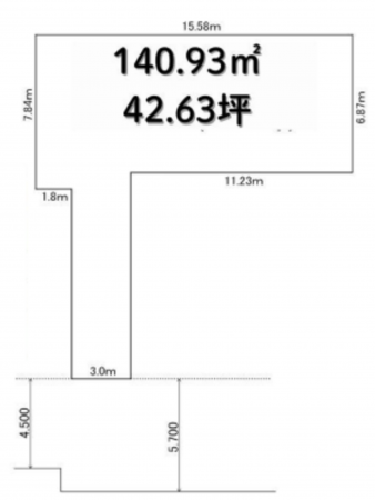 京都市伏見区桃山町泰長老、土地の間取り画像です