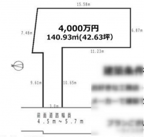 京都市伏見区桃山町泰長老、土地の間取り画像です