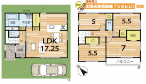 京都市伏見区淀下津町、新築一戸建ての間取り画像です
